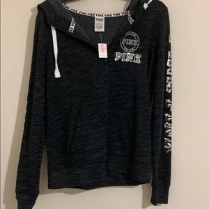 Pink sequin sweater with hoodie